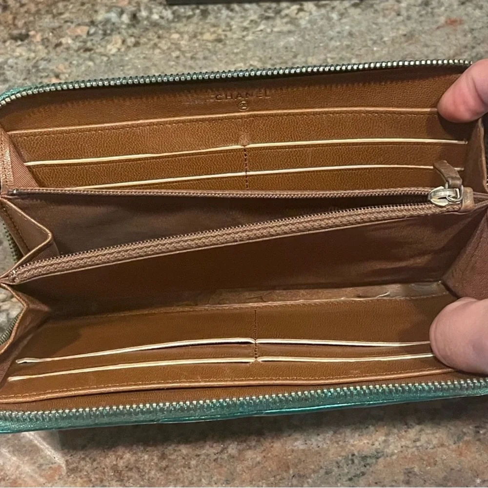 CHANEL Emerald Green Large wallet